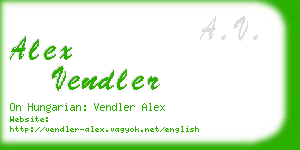 alex vendler business card